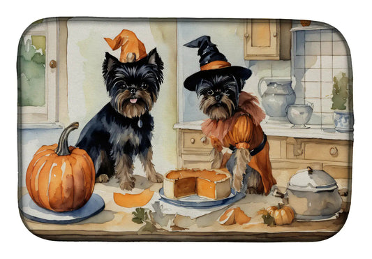 Affenpinscher Fall Kitchen Pumpkins Dish Drying Mat WEM Support (www.WEM.support)