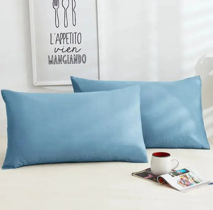 A Pair Of Pure Color Cotton Pillowcases WEM Support (www.WEM.support)