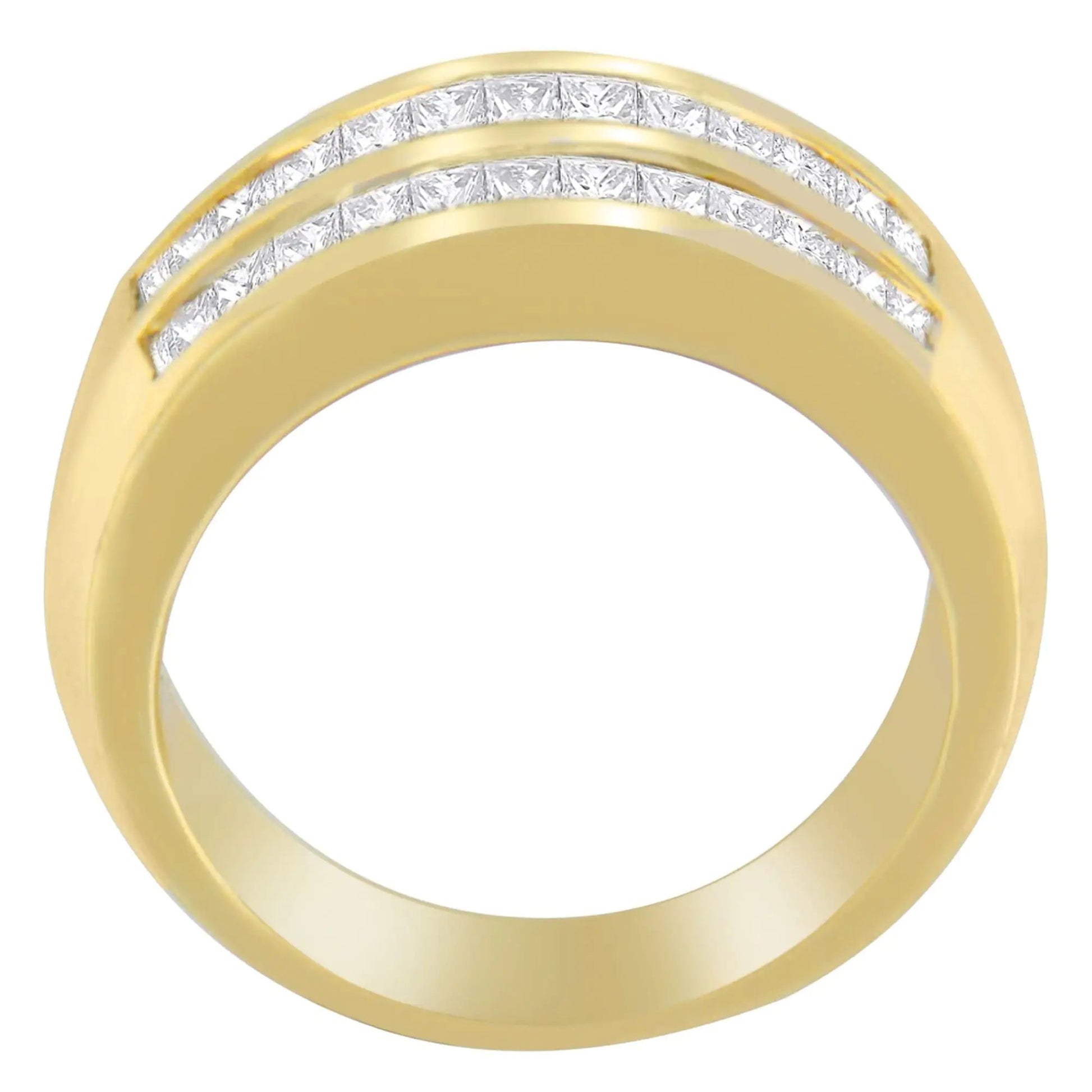 14K Yellow Gold 1ct. TDW Princess and Baguette-Cut Diamond Ring(H-I, SI1-SI2) WEM Support (www.WEM.support)