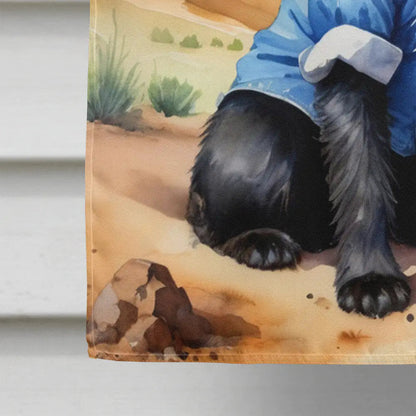 Affenpinscher Cowboy Welcome House Flag WEM Support (www.WEM.support)