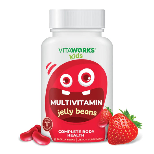 VitaWorks Kids Multivitamin & Minerals Jelly Beans - Tasty Natural Fruit Flavor - Vegetarian GMO-Free Nut Free - Dietary Supplement - Complete Body Health for Children - 60 Jellies HejK.com Marketplace LLC