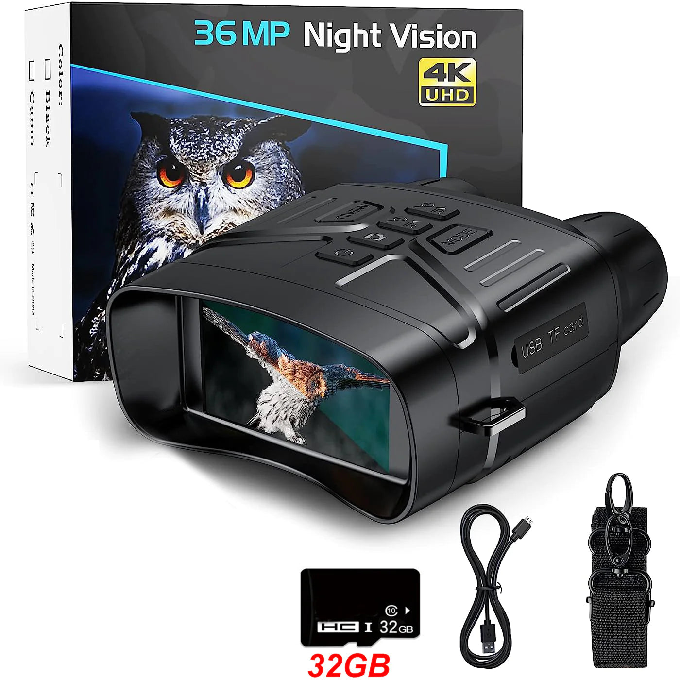 Ultra Clear 4K 36MP Night Vision Binoculars WEM Support (www.WEM.support)