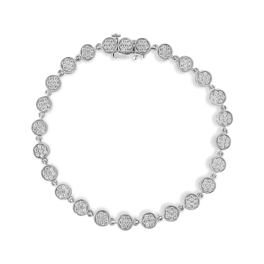 .925 Sterling Silver 2.0 Cttw Round Diamond Link Bracelet (G-H Color, I1-I2 Clarity) - 7.25" WEM Support (www.WEM.support)