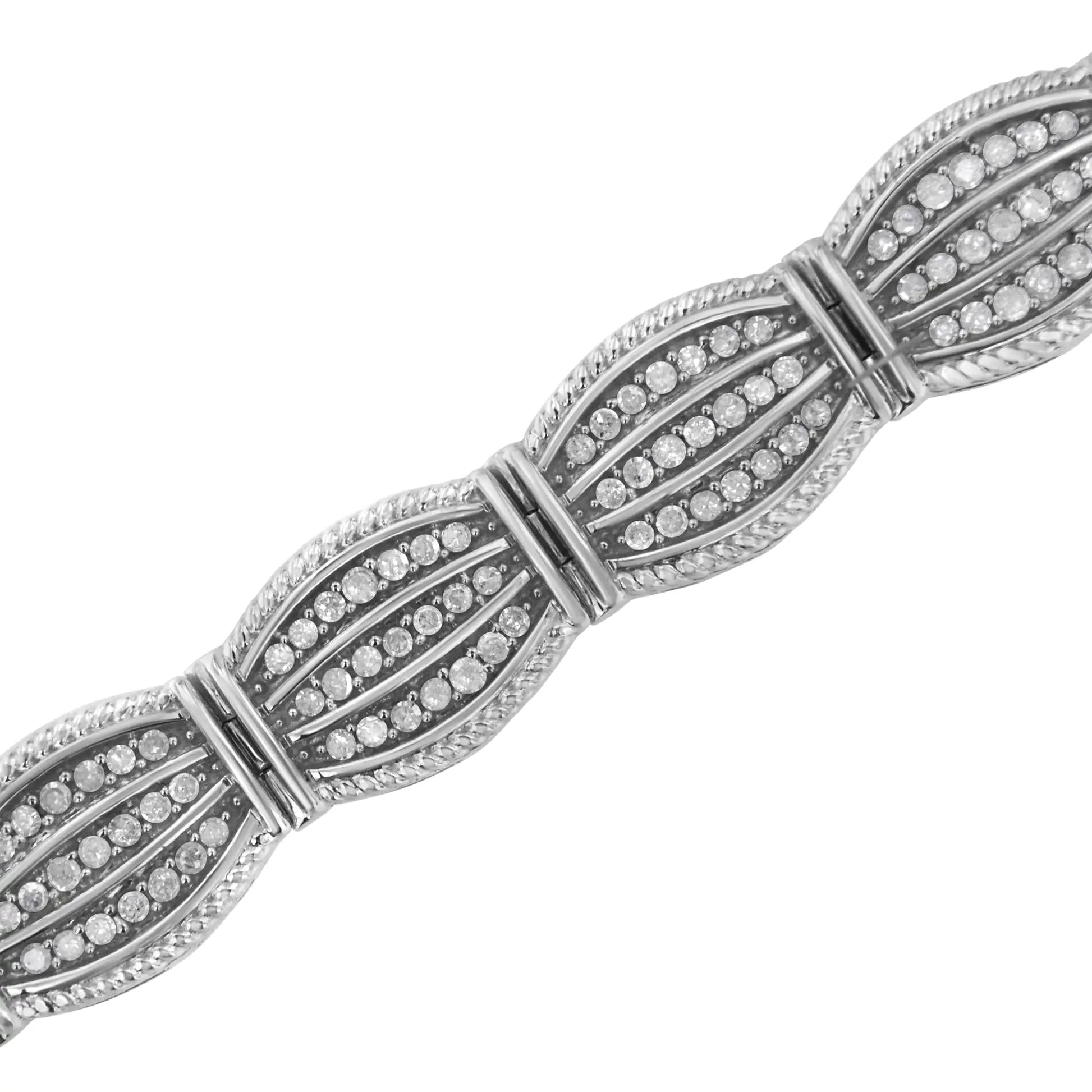 .925 Sterling Silver 3.0 Cttw Prong Set Diamond Art Deco Style Tennis Bracelet (I-J Color, I2-I3 Clarity) - 7.25" WEM Support (www.WEM.support)