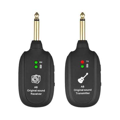 UHF Guitar Wireless System Transmitter+Receiver Built In Rechargeable Battery WEM Support (www.WEM.support)