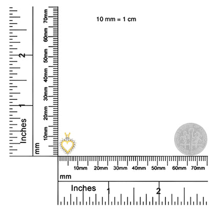 10KT Yellow Gold Heart Shaped 1/4 cttw Diamond 18" Pendant Necklace (K-L, I1-I2) WEM Support (www.WEM.support)