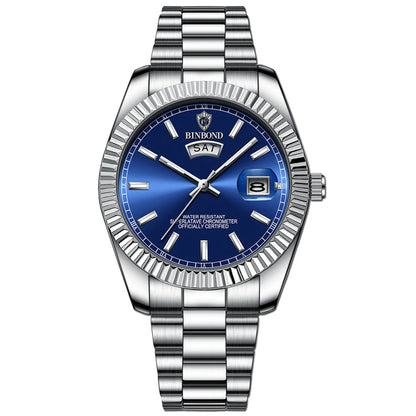 Steel Belt Waterproof Double Calendar Luminous Watch WEM Support (www.WEM.support)