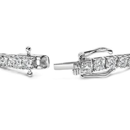 10K White Gold 10.00 Cttw Prong Set Lab Grown Round Diamond Classic Tennis Bracelet (F-G Color, VS2-SI1 Clarity) - 7.25" WEM Support (www.WEM.support)