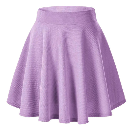 Urban CoCo Women's Basic Versatile Stretchy Flared Casual Mini Skater Skirt Small Lilac My Store