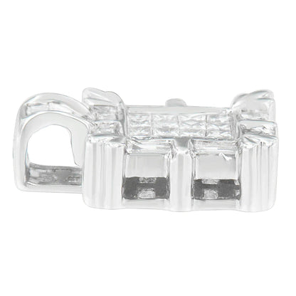 14K White Gold Baguette and Princess Cut Diamond Square Halo Pendant Necklace (3/4 cttw, H-I Color, SI2-I1 Clarity) WEM Support (www.WEM.support)