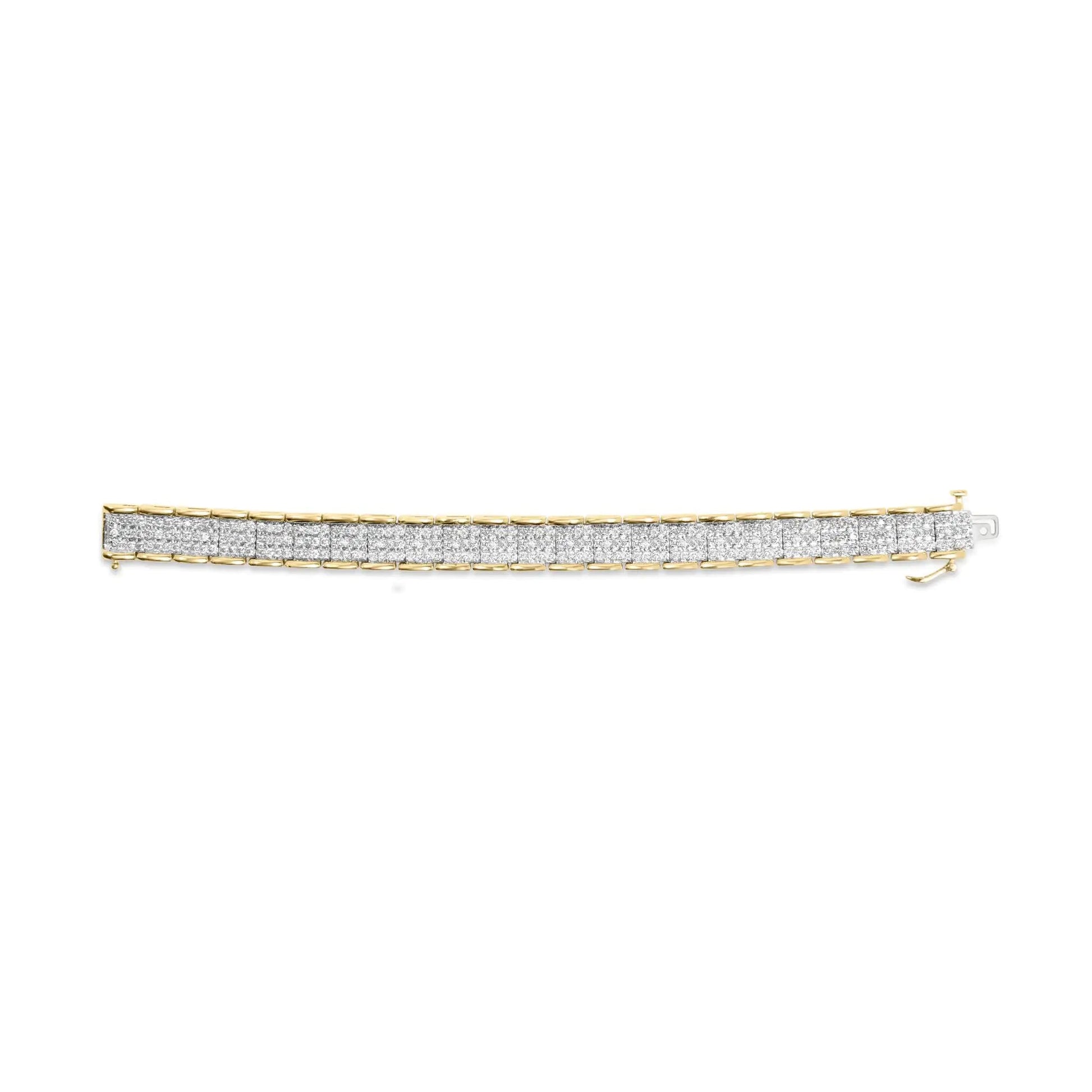 10K Yellow Gold 5.00 Cttw Round-Cut Diamond Link 7" Bracelet (J-K Color, I1-I2 Clarity) WEM Support (www.WEM.support)