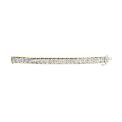 10K Yellow Gold 5.00 Cttw Round-Cut Diamond Link 7" Bracelet (J-K Color, I1-I2 Clarity) WEM Support (www.WEM.support)