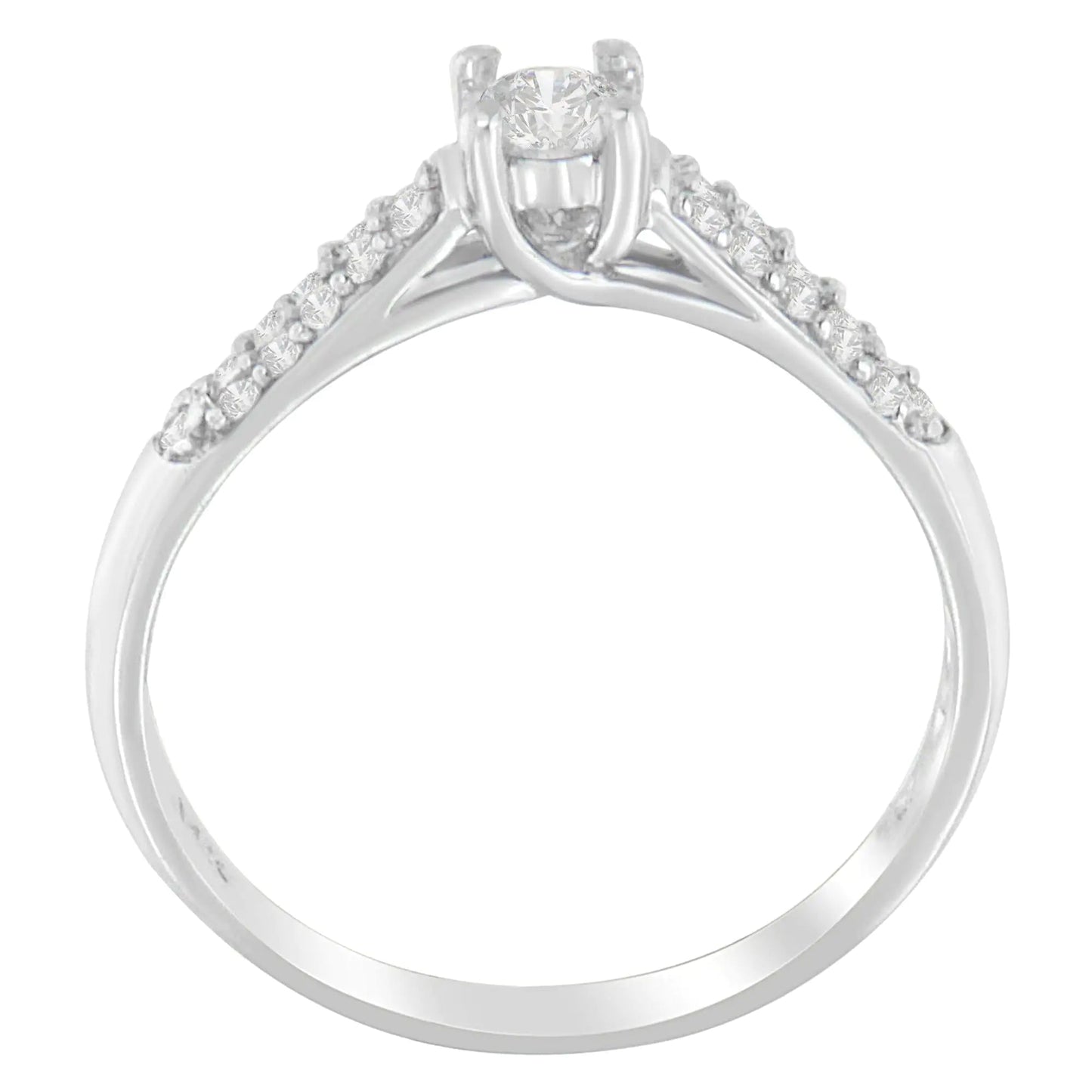 14K White Gold Round-Cut Diamond Ring (0.37 cttw, H-I Color, SI2-I1 Clarity) WEM Support (www.WEM.support)