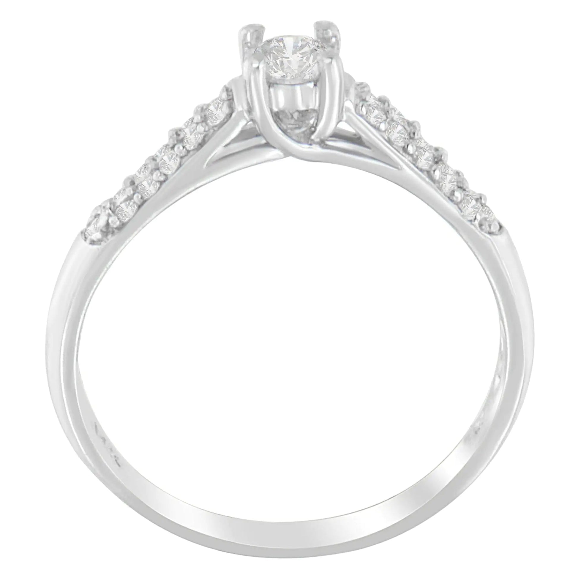 14K White Gold Round-Cut Diamond Ring (0.37 cttw, H-I Color, SI2-I1 Clarity) WEM Support (www.WEM.support)