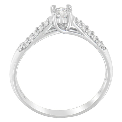 14K White Gold Round-Cut Diamond Ring (0.37 cttw, H-I Color, SI2-I1 Clarity) WEM Support (www.WEM.support)