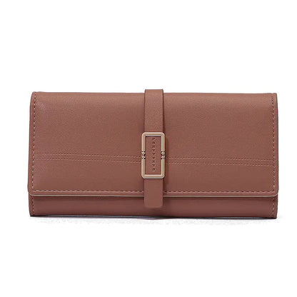 Tri-fold Clutch with Long Metal Buckle Design HejK.com Marketplace LLC