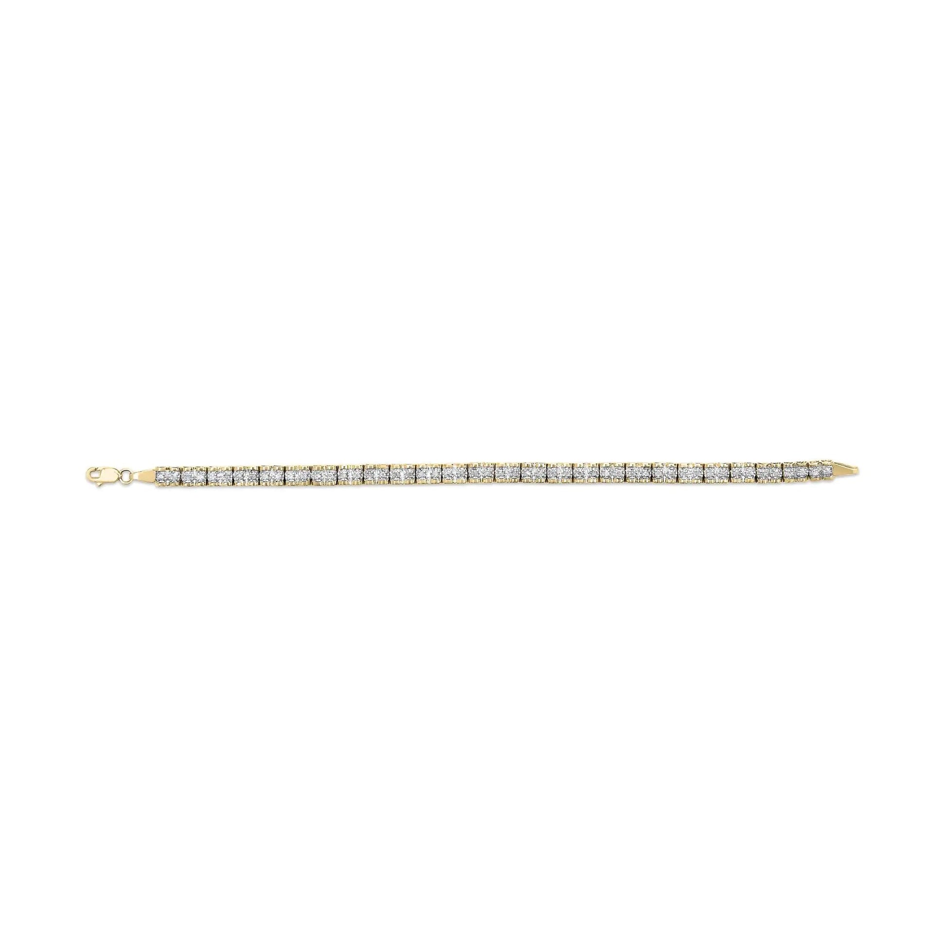 10K Yellow Gold 1.00 Cttw Round-Cut Diamond Link Bracelet (I-J Color, I3-Promo Clarity) - Size 7" WEM Support (www.WEM.support)