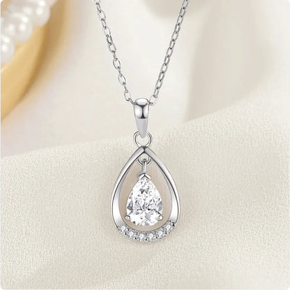 Sterling Silver Teardrop Necklace HejK.com