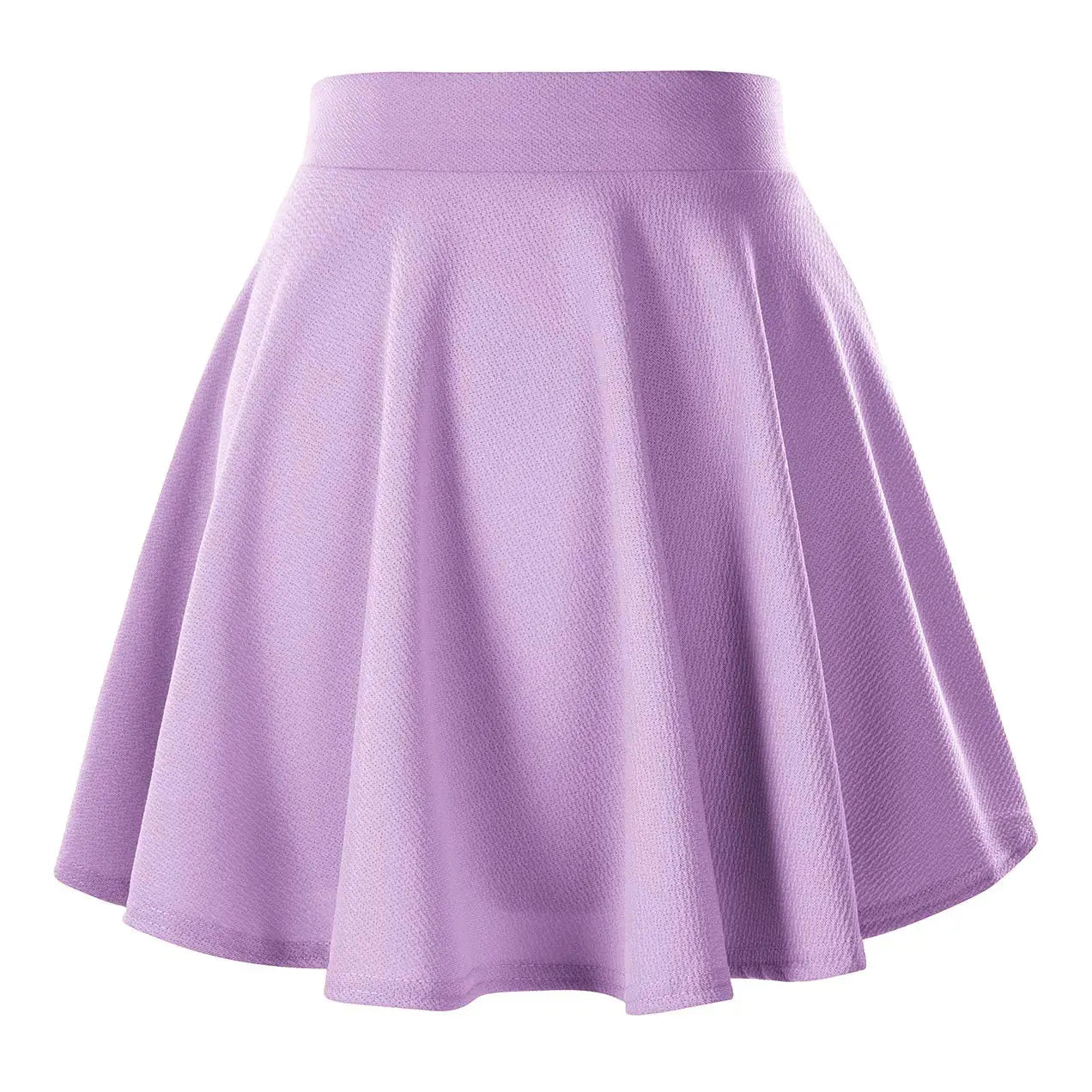 Urban CoCo Women's Basic Versatile Stretchy Flared Casual Mini Skater Skirt Small Lilac My Store
