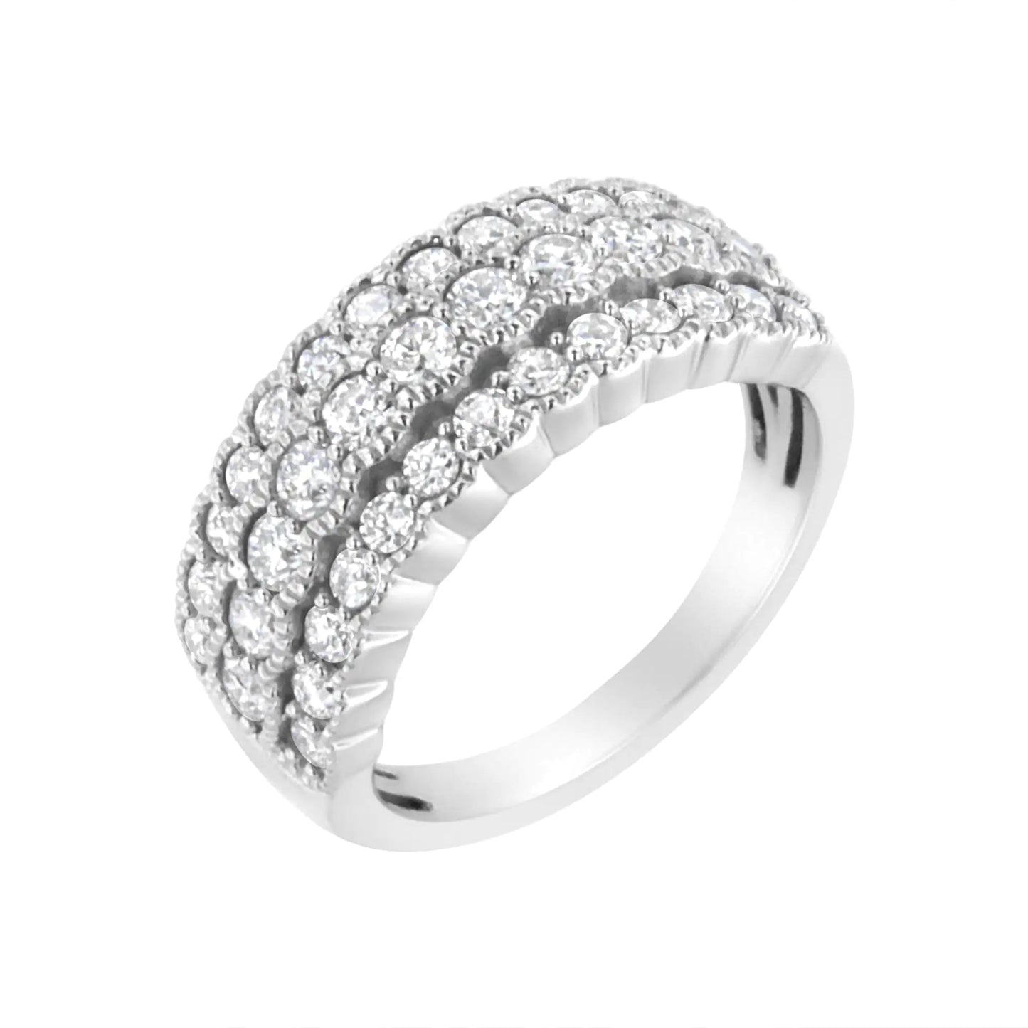 .925 Sterling Silver 1 3/8 cttw Lab Grown Diamond Anniversary Band Ring (F-G Color,VS2-SI1 Clarity) WEM Support (www.WEM.support)