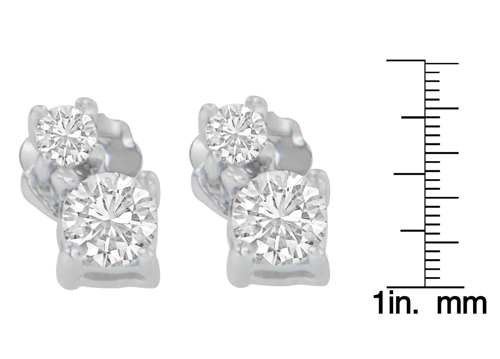 14K White Gold 1/2 cttw Round Cut Diamond Earrings (H-I, SI2-I1) WEM Support (www.WEM.support)
