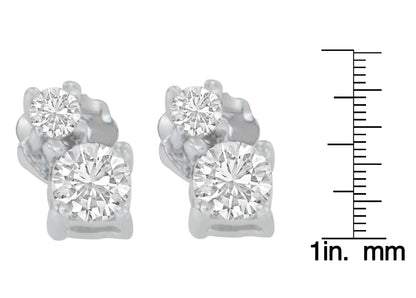 14K White Gold 1/2 cttw Round Cut Diamond Earrings (H-I, SI2-I1) WEM Support (www.WEM.support)