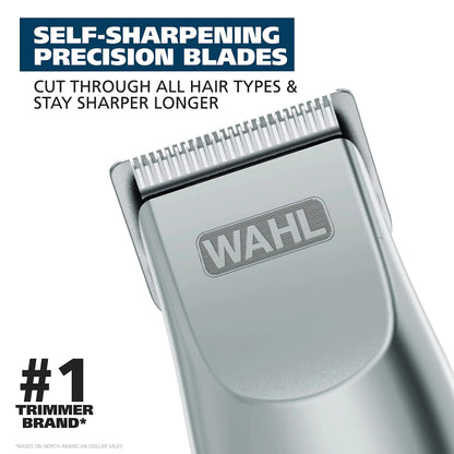 Wahl Groomsman Battery Operated Facial Hair Trimmer for Beard & Mustache Trimming Including Light Detailing and Body Grooming – Model 9906-717V Silver My Store