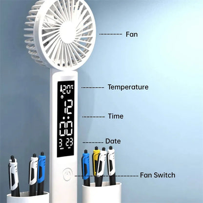 3-in-1 LED Desk Lamp with Fan & Clock HejK.com