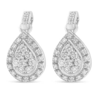10k White Gold Round Cut Diamond Earrings (0.75 cttw, H-I Color, I1-I2 Clarity) WEM Support (www.WEM.support)