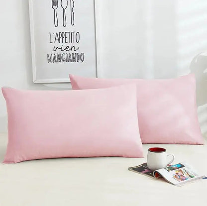 A Pair Of Pure Color Cotton Pillowcases WEM Support (www.WEM.support)