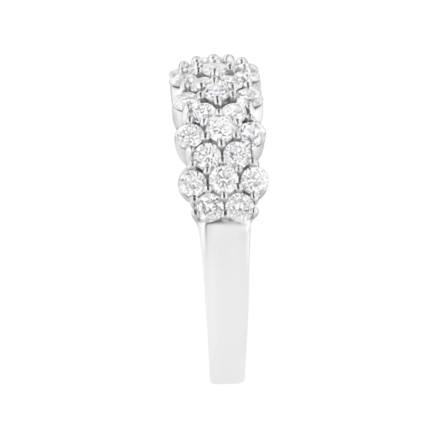 .925 Sterling Silver 1 cttw Lab Grown Diamond Cluster Band Ring (F-G Color, VS2-SI1 Clarity) WEM Support (www.WEM.support)