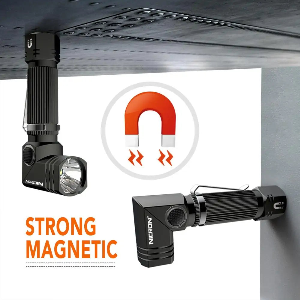 Taschenlampe mit 90 Grad drehbarem Scheinwerfer, verstellbar WEM Support (www.WEM.support)