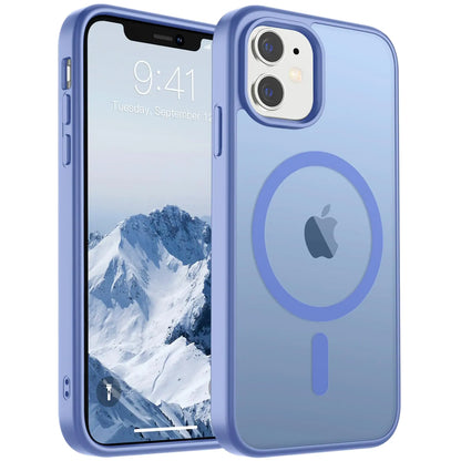 SUPFINE Magnetic for iPhone 15 Plus Case & iPhone 14 Plus Case(Compatible with MagSafe)(10 FT Military Grade Drop Protection) Slim Translucent Shockproof with Anti-Fingerprint Phone Case,Black