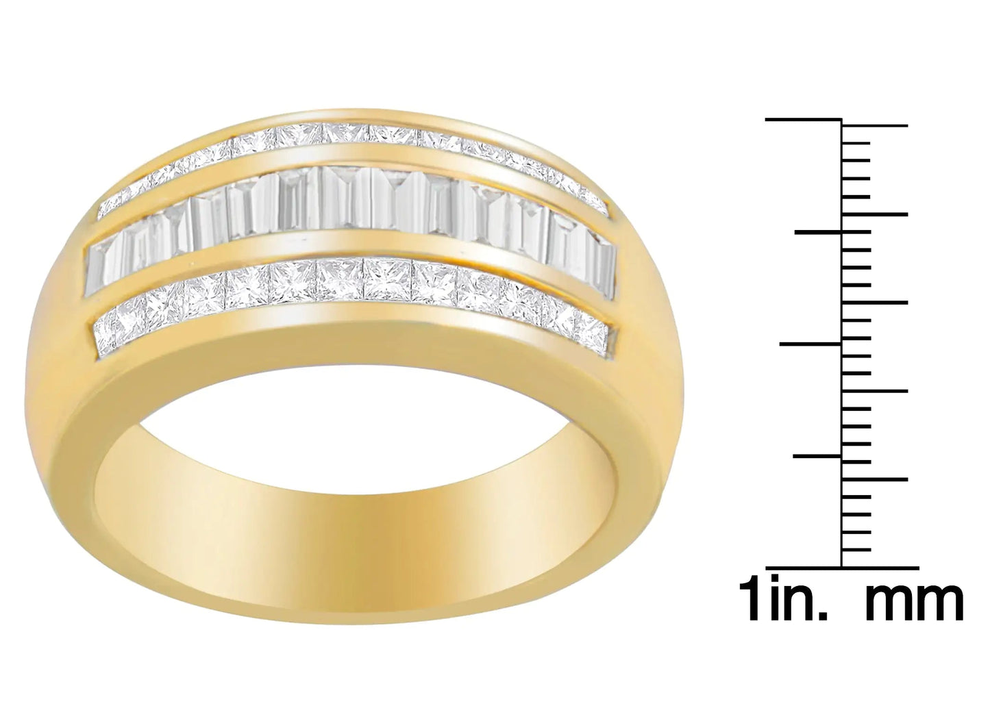 14K Yellow Gold 1ct. TDW Princess and Baguette-Cut Diamond Ring(H-I, SI1-SI2) WEM Support (www.WEM.support)