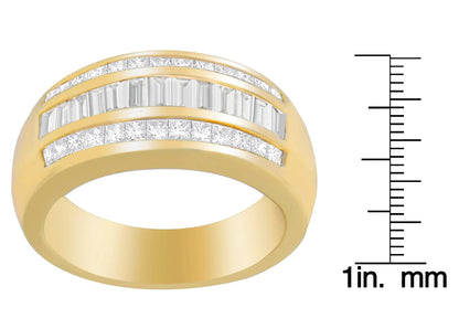 14K Yellow Gold 1ct. TDW Princess and Baguette-Cut Diamond Ring(H-I, SI1-SI2) WEM Support (www.WEM.support)