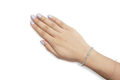 10k White Gold 1/2 Cttw Diamond Infinity Weave Link Bracelet (I-J Color, SI2-I1 Clarity) - 7" WEM Support (www.WEM.support)
