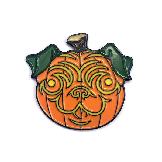 Sujeta-agujas Magnético de Esmalte Pug Calabaza HejK.com