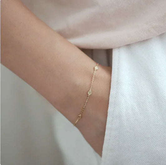 925 Sterling Silver Gold-Plated Bracelet WEM Support (www.WEM.support)