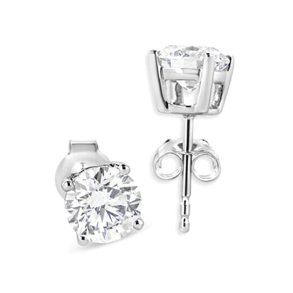 14K White Gold 1 3/4 Cttw Lab Grown Round Brilliant Diamond Solitaire Stud Earring (F-G Color, VS2-SI1 Clarity) WEM Support (www.WEM.support)