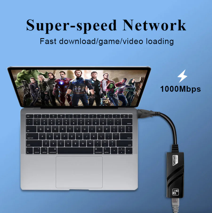 USB 3.0 Gigabit Ethernet LAN RJ45 1000Mbps Network Adapter For Windows PC Mac WEM Support (www.WEM.support)