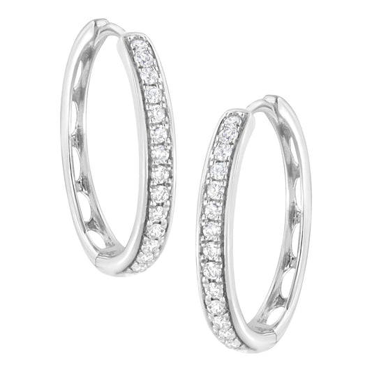 .925 Sterling Silber 1/2 Karat Laborgezüchtete Diamant-Creolen (F-G Farbe, VS2-SI1 Reinheit) WEM Support (www.WEM.support)