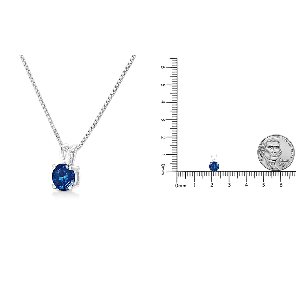 14K Weißgold 1/4 Cttw Rund Brillant Geschliffener Laborgezüchteter Diamant 4-Krappen Solitär Anhänger Halskette WEM Support (www.WEM.support)