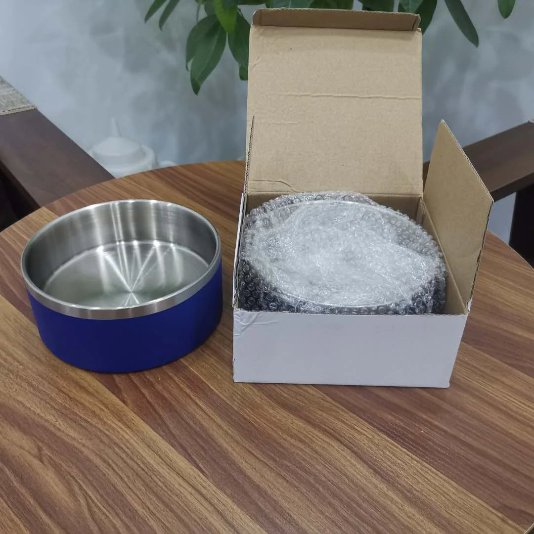 Stainless Steel Dog Bowl Upright Dog Bowl WEM Support (www.WEM.support)