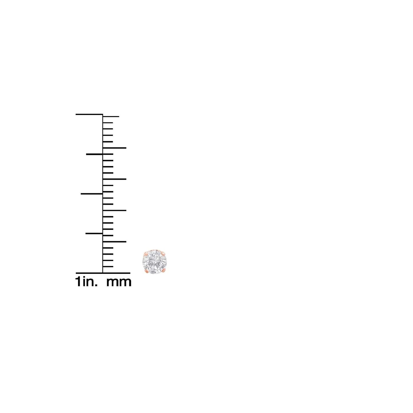 10K Rose Gold over .925 Sterling Silver 3/4 Cttw Round Brilliant-Cut Diamond Classic 4-Prong Stud Earrings (K-L Color, I2-I3 Clarity) WEM Support (www.WEM.support)