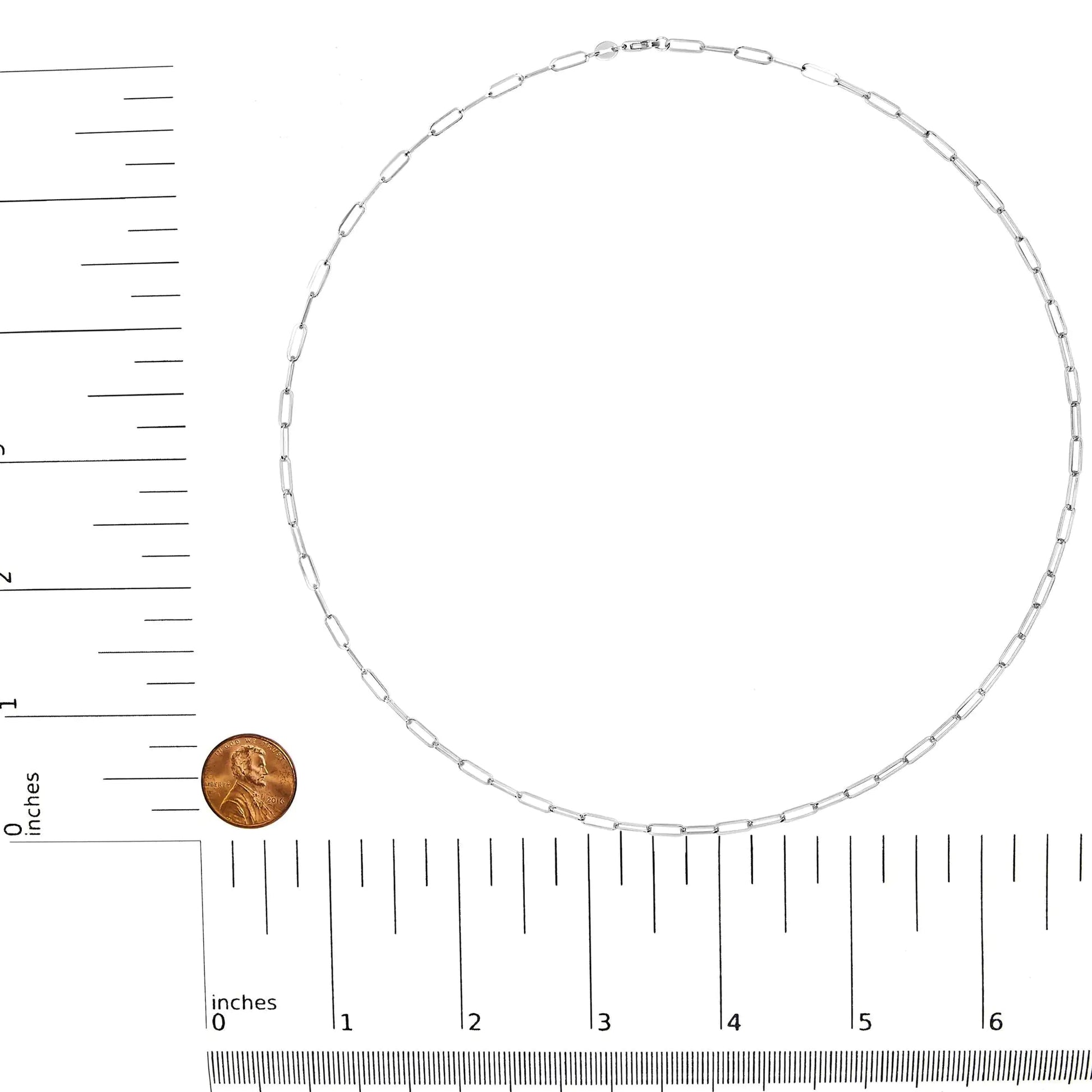 Unisex Solid 14K Gold 2.5mm Paperclip Chain Necklace WEM Support (www.WEM.support)