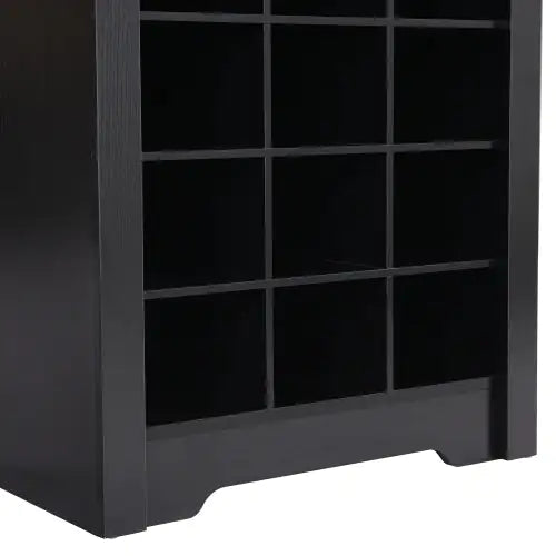 Stylish Design 30 Shoe Cabinet Console, Modern Shoe Cabinet, Multiple Storage Capacity, Self-standing High Cabinet, Suitable For Hallway, Bedroom, Black WEM Support (www.WEM.support)