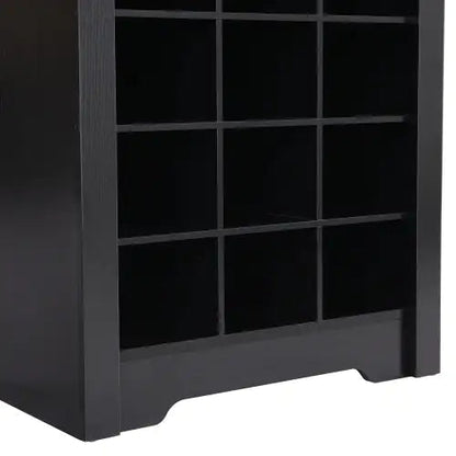 Stylish Design 30 Shoe Cabinet Console, Modern Shoe Cabinet, Multiple Storage Capacity, Self-standing High Cabinet, Suitable For Hallway, Bedroom, Black WEM Support (www.WEM.support)
