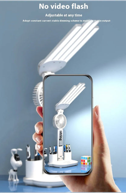 3-in-1 LED Desk Lamp with Fan & Clock HejK.com