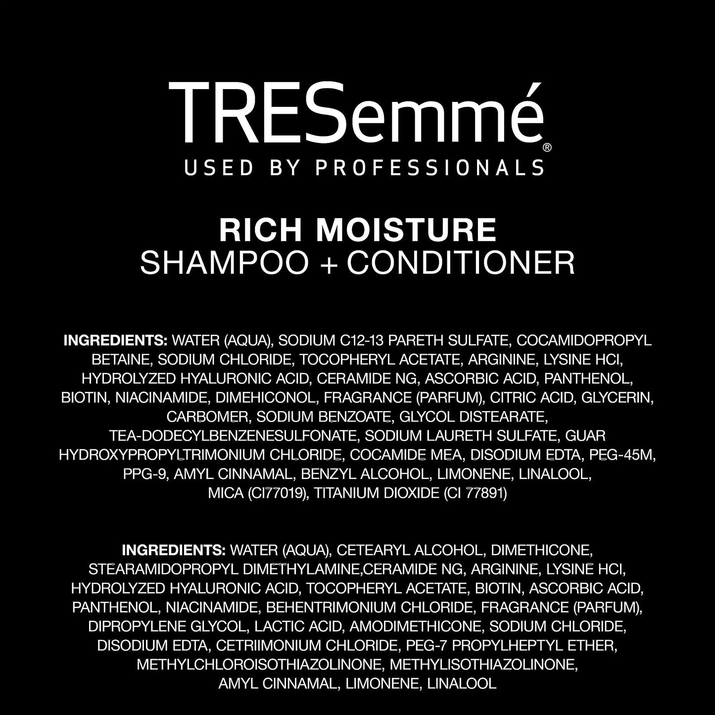 TRESemmé Rich Moisture Shampoo and Conditioner Rich Moisture Pack of 2 for Dry Hair Formulated With Vitamin E and Biotin 28 oz My Store