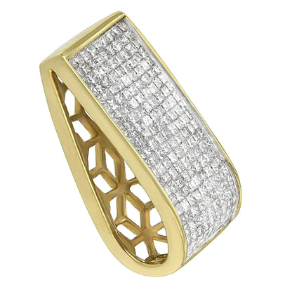 14K Yellow Gold Princess Cut Diamond Block Pendant Necklace (2 5/8 cttw, H-I Color, SI2-I1 Clarity) WEM Support (www.WEM.support)
